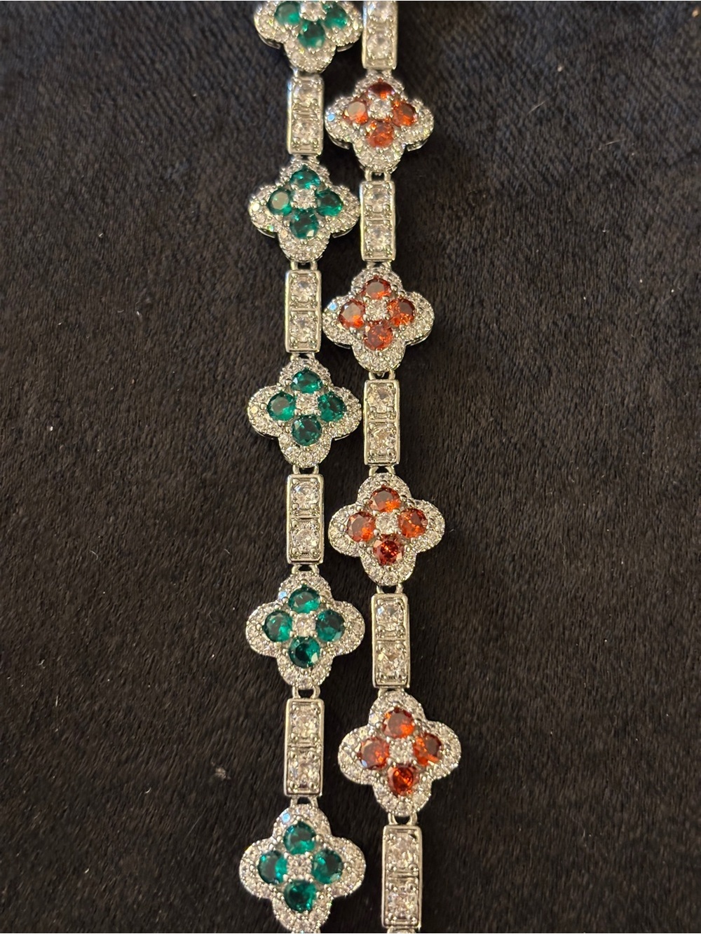 2 4.3mm Silver Tone Clover Station Link Bracelets 8in. - Picture 15 of 17